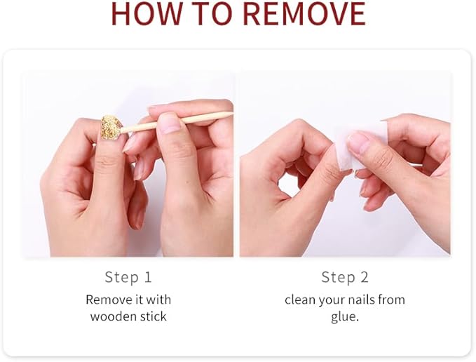 Gel Nail Strips 20 Pcs Wraps - Red Gold Glitter, Easy Apply Gel Nail Stickers Long Lasting, Salon-Quality, 2 Prep Pads, 1 File, 1 Wooden Stick, UV Light Required
