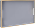 Gray Serving Tray with Handles, Modern Grey Decorative Tray by MAONAME