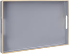 Gray Serving Tray with Handles, Modern Grey Decorative Tray by MAONAME