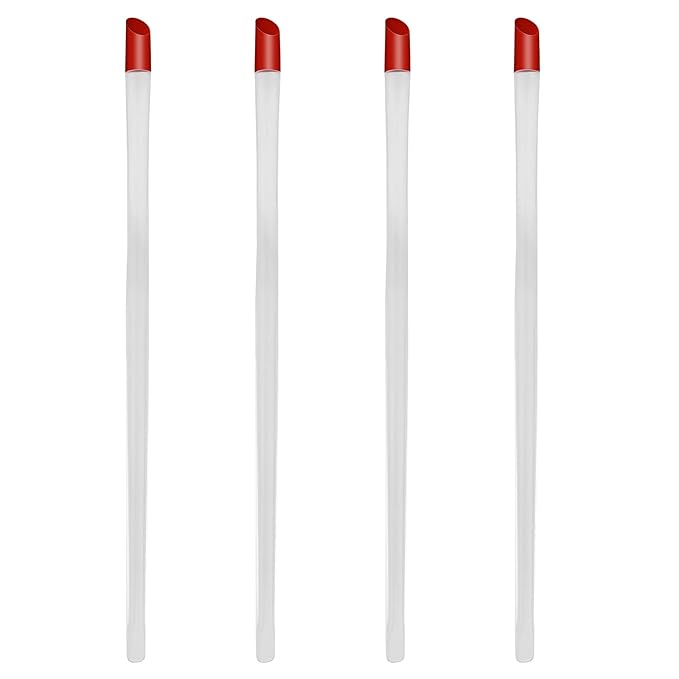 17cm Rubber Cuticle Pusher Cleaner, 4 Pieces Red Hard Rubber End Tipped Nail Art Tool Cuticle Pusher Cleaner And Professional Plastic Handle Cuticle Stick for Hand Care Nail, Nail Cleaner Tool