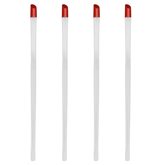17cm Rubber Cuticle Pusher Cleaner, 4 Pieces Red Hard Rubber End Tipped Nail Art Tool Cuticle Pusher Cleaner And Professional Plastic Handle Cuticle Stick for Hand Care Nail, Nail Cleaner Tool