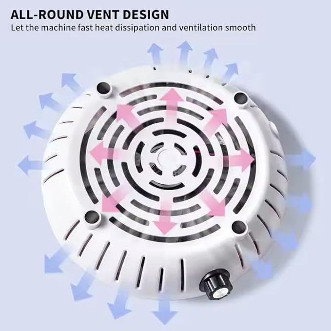 High Speed 4500RPM Strong Suction Nail Dust Collector Vacuum Cleaner for Manicure Pedicure with Removable Filter (Silver)