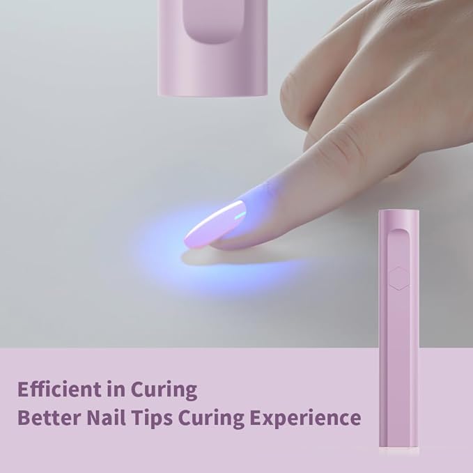Mini UV Light for Gel Nails, Small Nail Cure Light, Flash Cure Lamp for Gel Nails, LED Nail Lamp for Gel Polish, Manicure USB Nail Dryer for Fast Curing at Salon Home DIY Purple
