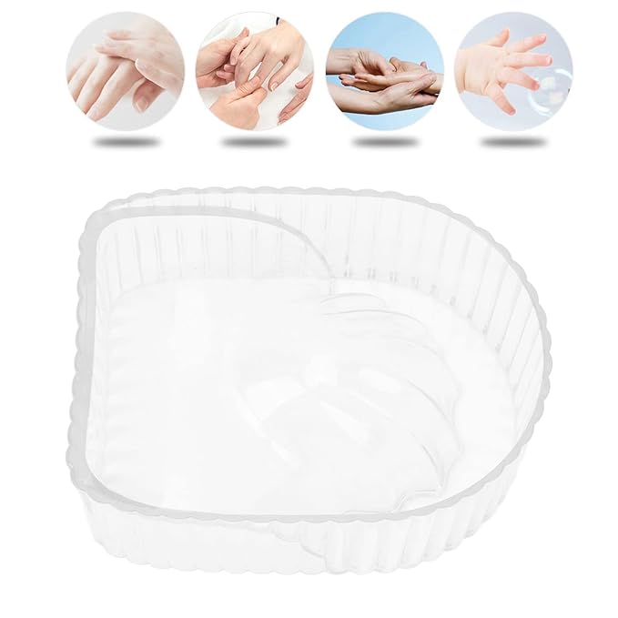 2 PCS Nail Soak Bowl, Manicure Bowl for Nail Art Polish Removal, Wash Soaker Tray with Integrated Design, Ergonomic Design for Manicurists, Suitable for Nail Shops (Transparent)