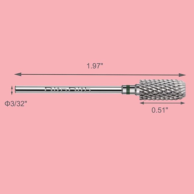 Nail Drill Bit 3/32”, Fast Remove for Acrylic or Hard Gel,Barrel Nail File Carbide Bit for Nail Cuticle Gel Dipping Powder Polishing, Professional Manicure Pedicure Nail Art Tool,Coarse