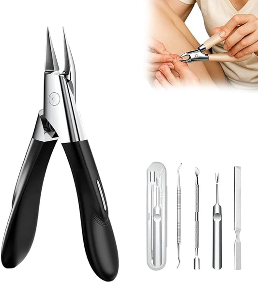 Nailpro Guard, 2025 New Designed for Ingrown and Thick Nails, Portable Ultra Sharp Stainless Steel Nail Clippers, Ultra-Thin, Easy Grip and Squeeze, Featuring Permanently Sharp Steel (Black)