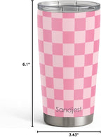 SANDJEST Checkered Tumbler 20oz Stainless Steel Insulated, Checker Travel - Image 8