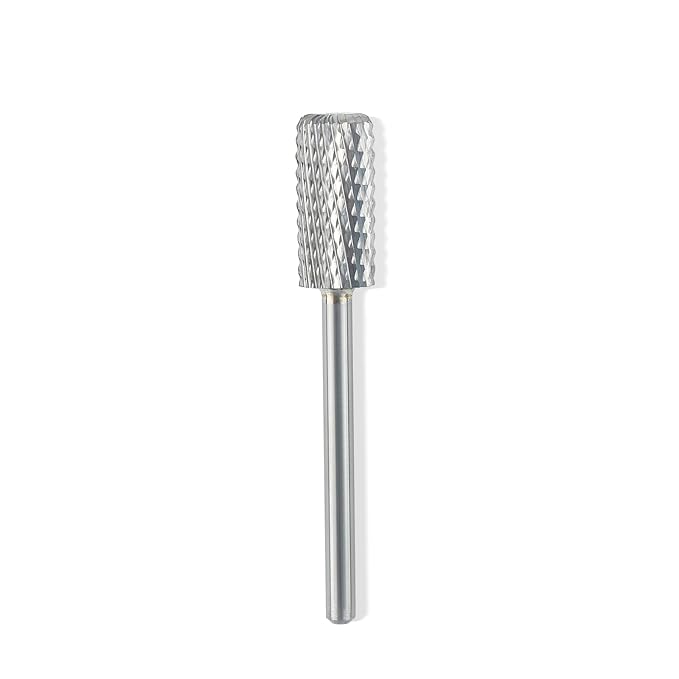 QUNZHAO Nail Drill Bits Dust Droof Bit Tungsten Steel Fast Remove Acrylic or Hard Gel 3/32" Shank - Manicure, Nail Art, Drill Machine (Coarse - C, Silver)