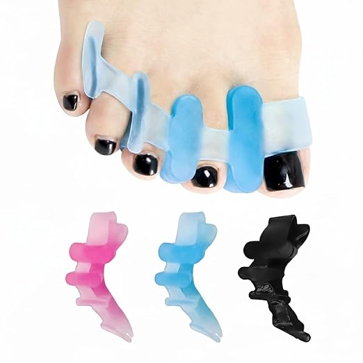 Toe Separators for Bunion Relief, Hammer Toe & Overlapping Toes – Soft Gel Toe Spacers & Bunion Correctors for Pain Relief, Alignment & Foot Comfort – 3 Colors (Blue, Pink, Black) (Pink)