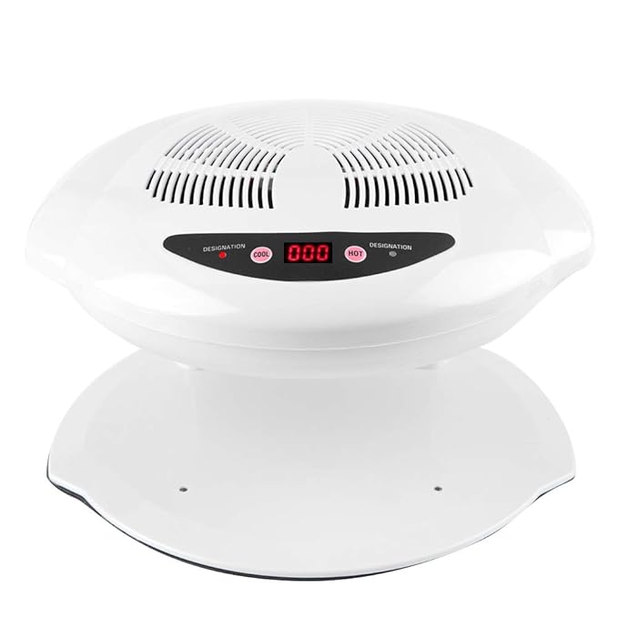 Air Nail Dryer, 400W Intelligent Automatic Sensor Hot & Cold Air Nail Polish Drying Fan Manicure Tool for Home Salon Both Hands and Feet Use, White
