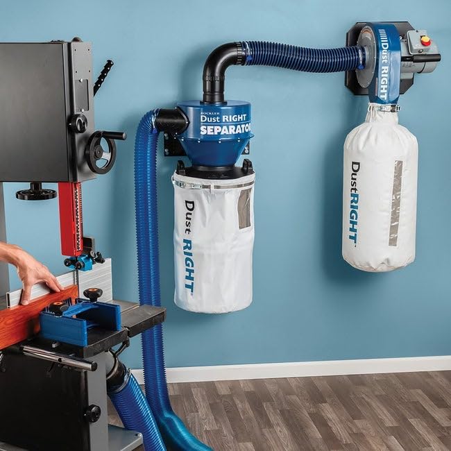 4" Wall-Mount Cyclone Dust Separator - Space-Spacing Cyclone Dust Collectors for Woodworking - Two-stage System Sawdust Collector for Airflow - Easy-to-Assemble Dust Collection Fittings