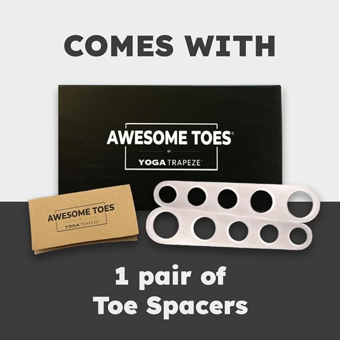 Natural Toe Spacers & Separators, Fast Pain Relief from Hammertoe & Bunions | Food Grade Silicone Toe Stretchers Used for Walking, Running & Yoga Practice | Small