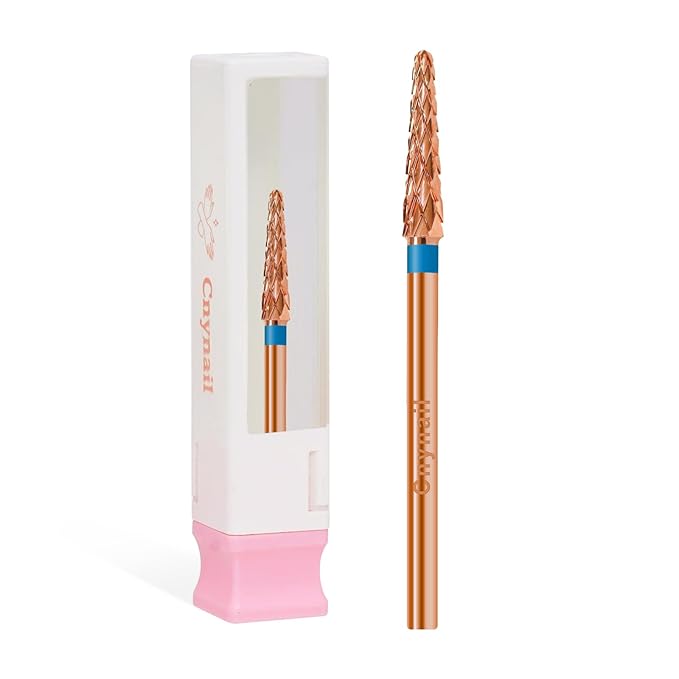 3/32" Small Cone Clean Medium Grit Carbide Cuticle Cleaner Bit for Electric Nail Drills – Professional Manicure Tool for Nail Salons and Home Use (M Grit. Rose Gold)