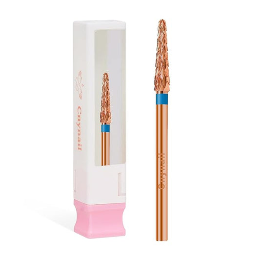 3/32" Small Cone Clean Medium Grit Carbide Cuticle Cleaner Bit for Electric Nail Drills – Professional Manicure Tool for Nail Salons and Home Use (M Grit. Rose Gold)