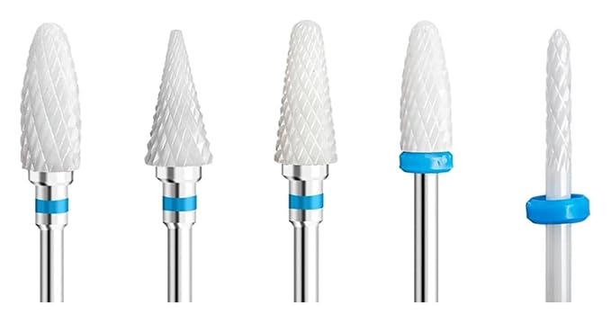 WWJN 5Pc Ceramic Nail Art Drill Bits Rotary Cutter Clean Apparatus for Manicure Nail Milling Machine Accessories Removal Nail Gel Tool