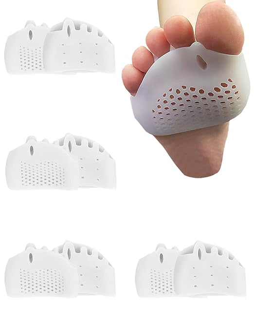 4 Pairs Metatarsal Gel Pads Toe Spacers Separators to Correct Bunions, Forefoot Pads, Hammertoe Corrector Big Toe Straighteners for Women Men Foot Pain Relief