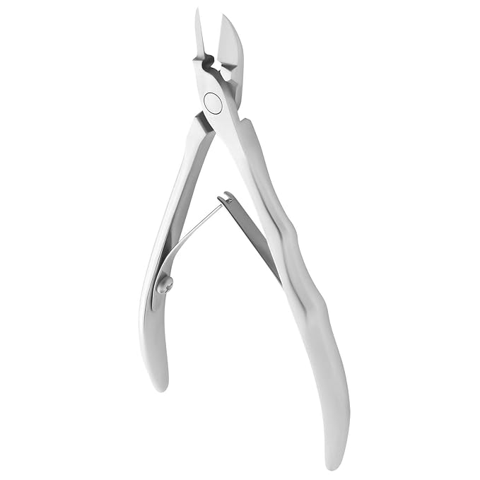 Staleks Expert 60 Nail Nippers 12 mm – Straight Edges Without Heel – Elongated Grooved Handles for Precise Pedicure