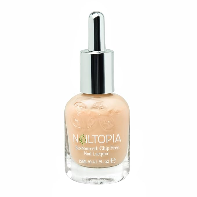 Nailtopia - Plant-Based Chip Free Nail Lacquer - Non Toxic, Bio-Sourced, Long-Lasting, Strengthening Polish - Champagne Dreams (Light Beige) - 0.41oz