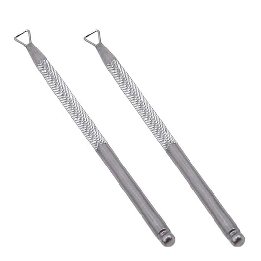 2Pcs Silver Stainless Steel Nail Art Remover Tool Triangle Cuticle Peeler Scraper Remove Gel Nail Polish Cuticle Pushers Nail Tools and Accessories,Foot, Hand and Nail Care