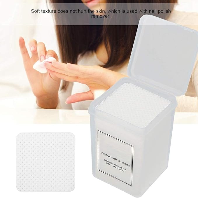 200Pcs No Lint Nail Wipes, Cotton Nail Polish Remover Pads Nail Cotton Pad Manicure Polish Gel Remover Cleaner Wipe for Nail Polish Remover, Eyelash Extensions and Nail Art