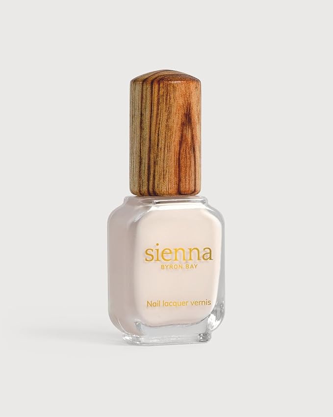 Sienna Byron Bay Luna, Eggshell White Natural Nail Polish, Long-Lasting, Vegan & Cruelty-Free, 10ml – .34 fl oz.
