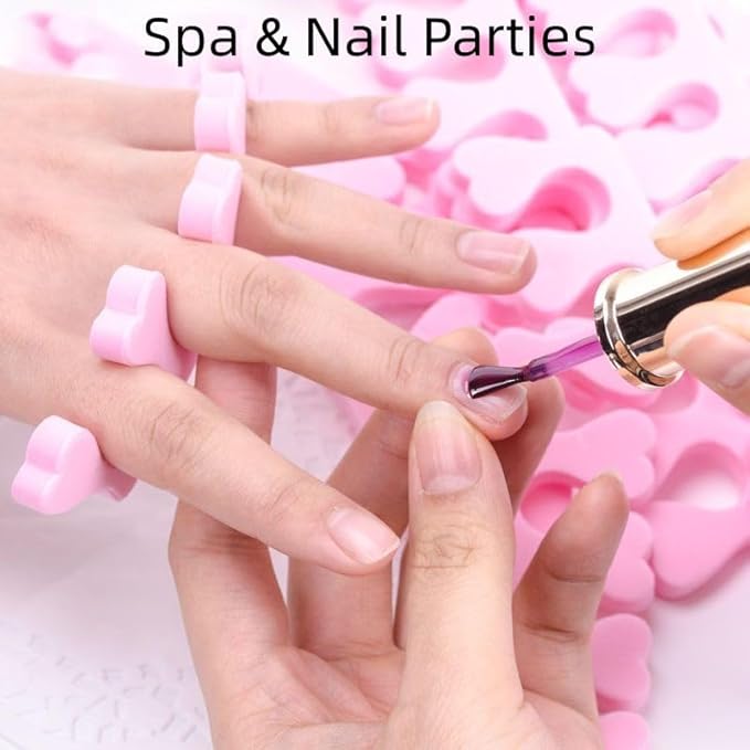 48pcs Sponge Toe Separators Pedicure Set for Nail Polish- Premium Nail Art Painting and Polishing Tool Kit, 6 Funy Color