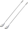 Bar Spoon Cocktail Mixing Stirrers, 12” Long Handle, Long Drink Spoons by Briout