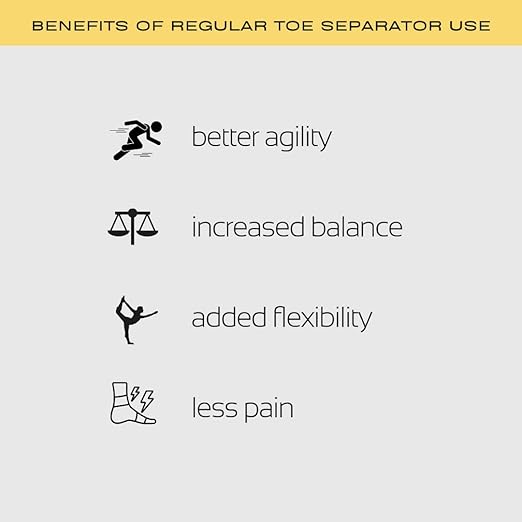 Toe Spacers for Athletes Plantar Fasciitis Relief, Toe Separators for Women & Men, Universal Sizing Toe Separators for Foot Fitness, Pain Relief, Alignment, Stability & Balance