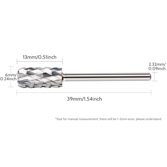 QUNZHAO Nail Drill Bits Dust Droof Bit Tungsten Steel Fast Remove Acrylic or Hard Gel 3/32" Shank - Manicure, Nail Art, Drill Machine Accessories (3X Extra coarse-3XC, Silver)
