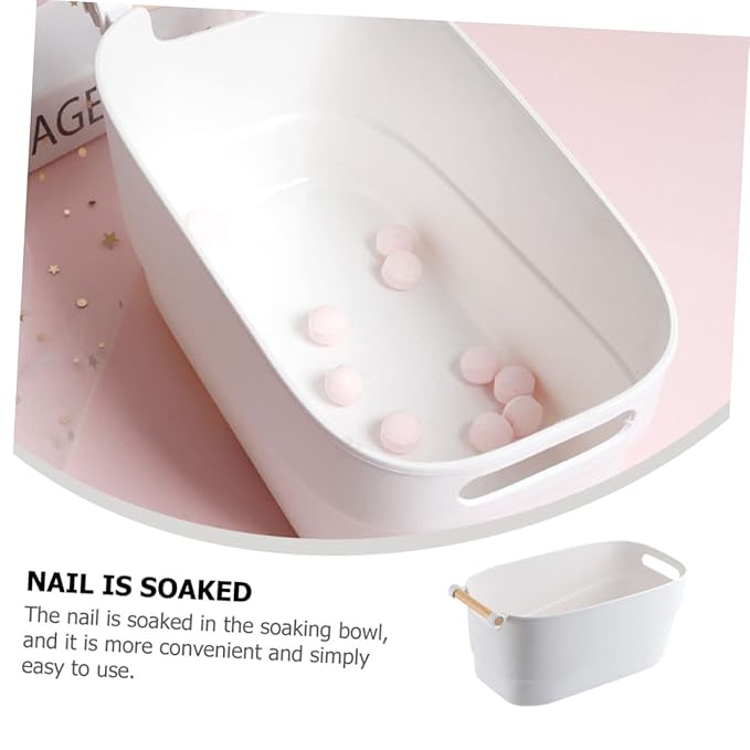 Nail Art Soak Bowl Hand Soak Bowl for Manicure White Soaking Container for Nail Salons