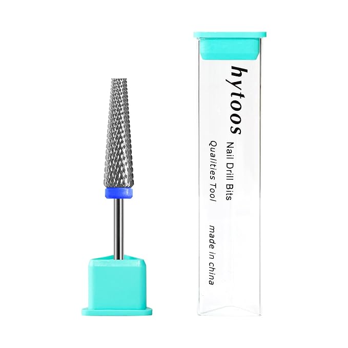 5 in 1 Nail Drill Bits, 24mm Flat Top Tapered Professional Tungsten Carbide Bit for Gel Polish & Acrylic Removal, Electric File Manicure Drills Accessories Tool,M