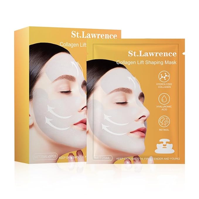 Collagen Lift Shaping Mask, Hydrating Hydrogel Mask, Moisturizing V Shaped Lifting Facial Masks for Women