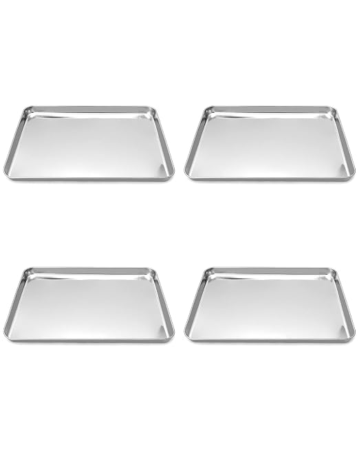 QWORK Stainless Steel Surgical Tray, Flat Bottom Tray, by QWORK