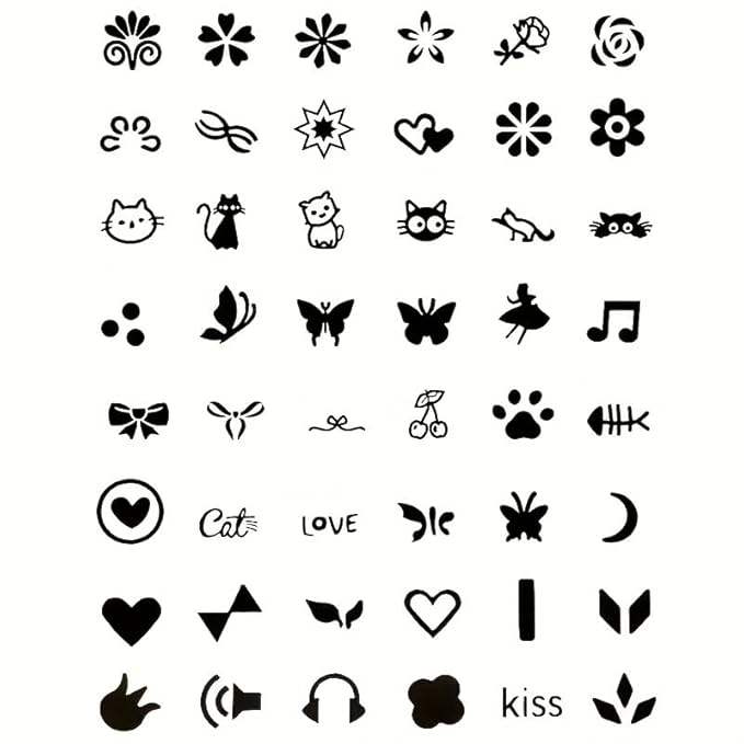 48 Pcs Nail Stamp Pen Set, Nail Art Pens, Quick Nail Art Tools with Different Patterns, Flower Butterfly Rose DIY Nail Stamping Pen Kit, Nail Design Tools for Women (Gray)
