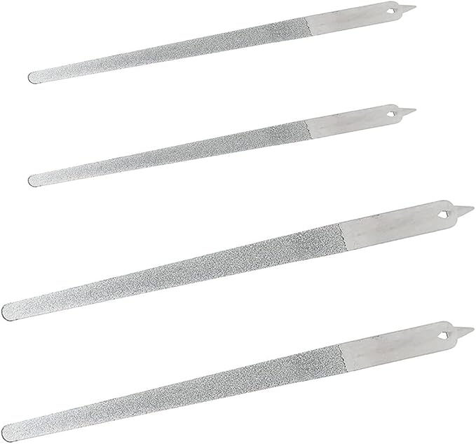 4PC 8 Diamond Dust Nail File - Stainless Steel Nail Dresser - 2PC 9 INCH & 2PC 6INCH