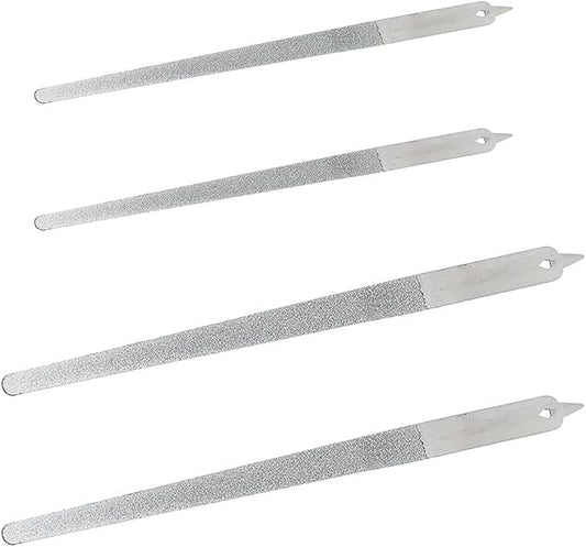 4PC 8 Diamond Dust Nail File - Stainless Steel Nail Dresser - 2PC 9 INCH & 2PC 6INCH