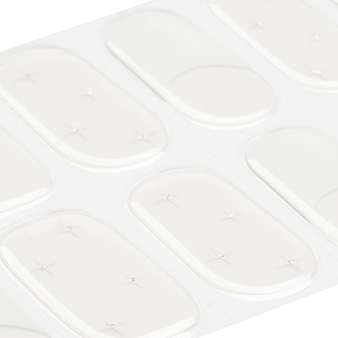 MOMSON Semi Cured Gel Nail Strips - 20 Real Gel Nail Polish Stickers/Full Nail Wraps - Art Manicure Kits for DIY at Home, Salon-Quality, Easy to Apply & Remove (Transparent, White Star)