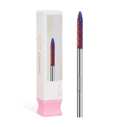 3/32" Under Nail Cleaner Bit Medium Grit Carbide Cuticle Cleaner Bit for Electric Nail Drills – Professional Manicure Tool for Nail Salons and Home Use (M Grit. Purple)