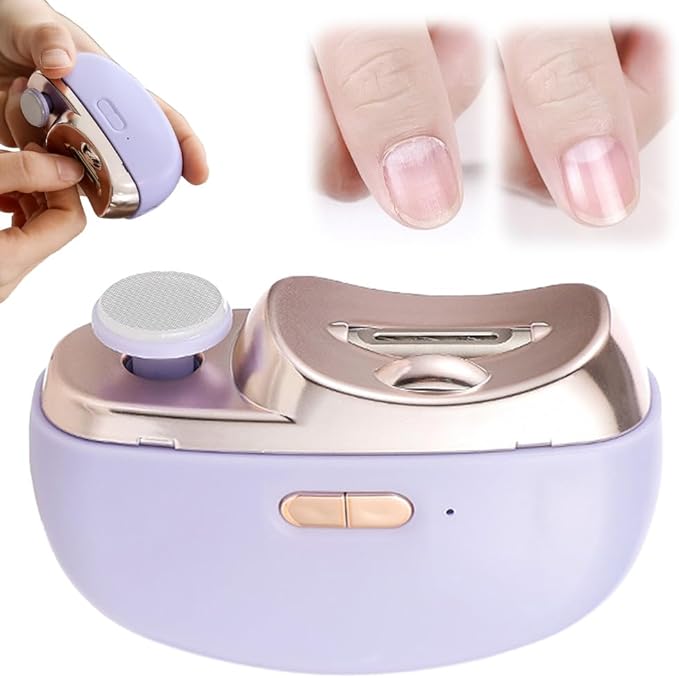 Electric Nail Clipper,Toenail Clippers for Seniors,2026 2 in 1 Automatic Nail Trimmer with Polishing,Fingernail Clipper for Men Women Kids Baby Adults (Purple)