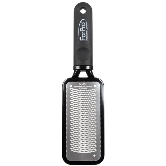 ForPro Professional Collection Premium Stainless Steel Foot Rasp, Colossal Foot File & Callus Remover, Instantly Removes Calluses & Smooths Cracked Heels, 10.75" L x 2.75" W, Black