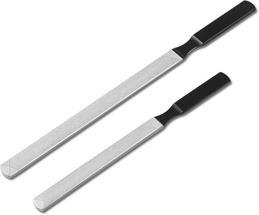 JIEYAO 2 Pcs Toe Nail Files for Thick Nails, Stainless Steel Nail Files for Women, 4 Sides Dog Nail File Board Professional Nail Dresser Manicure Pedicure Tool for Men Seniors & Dogs