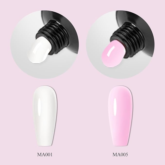 MEET ACROSS Poly Nail Gel 10Pcs Nail Extension Gel Set and Nail Extension Starter Kit for Beginners Nail Art DIY Home Gifts for Women (SET-3, 10pcs)