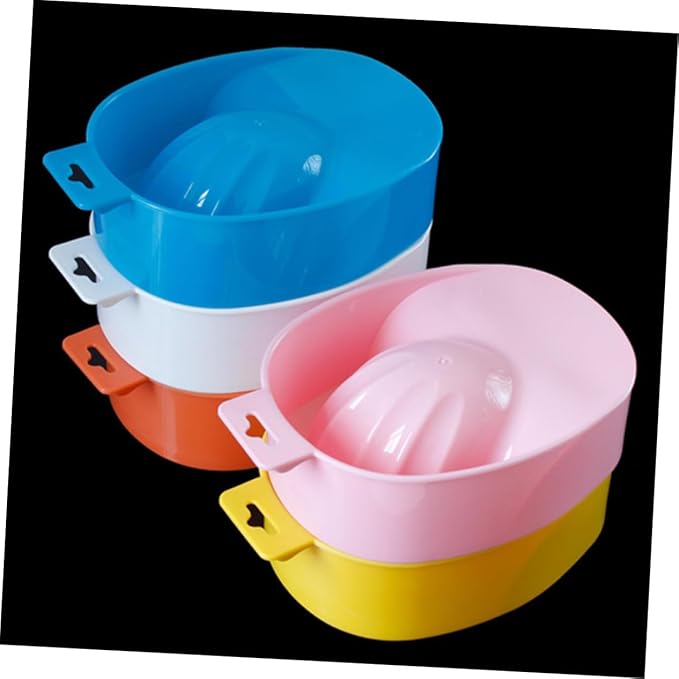 Mikinona 5pcs Nail Care Bowl Soak Tray for Manicure Nail Polish Remover Random Colors for Home Salon Use Fits Nails for Cuticle Softening Tip Removal