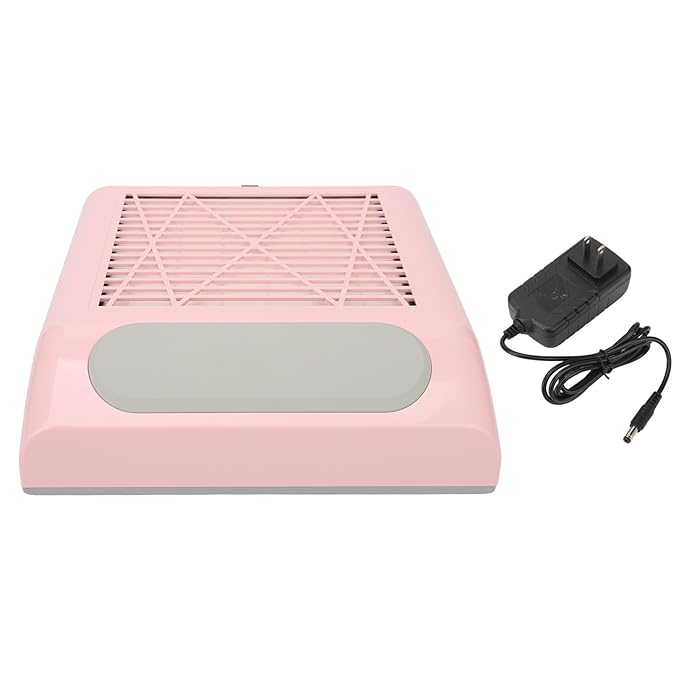 Nail Dust Collector with Reusable Filters, Professional 80W Strong Suction Power Nail Extractor Vacuum, Low Noise Acrylic Nail Dust Cleaner for Home Salon Use, Christmas Gift