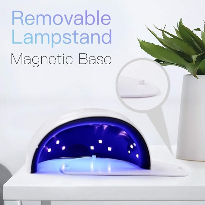 72W UV Nail Lamp, UV Light for Gel Nails with Smart Sensor, 3 Timer Settings & LCD Display, Portable Fast Curing Nail Dryer for Salon and Home Use (White)