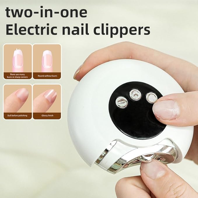 Easyclip Smart Nail Clipper,Fanyil 3 in 1 Easy Clip Electric Nail Clippers for Seniors,Designed for Extra Hard/Thick Hands Feet Nails,Polishing Clipper with Light (7-14 Day delivery)