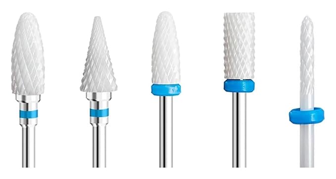 WWJN 5Pc Ceramic Nail Art Drill Bits Rotary Cutter Clean Apparatus for Manicure Nail Milling Machine Accessories Removal Nail Gel Tool