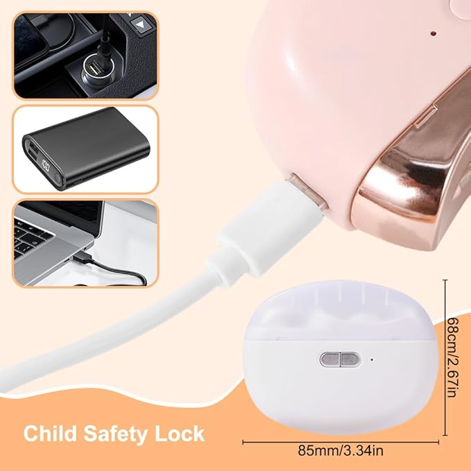 Electric Nail Clipper,Toenail Clippers for Seniors,2026 2 in 1 Automatic Nail Trimmer with Polishing,Fingernail Clipper for Men Women Kids Baby Adults (Pink)