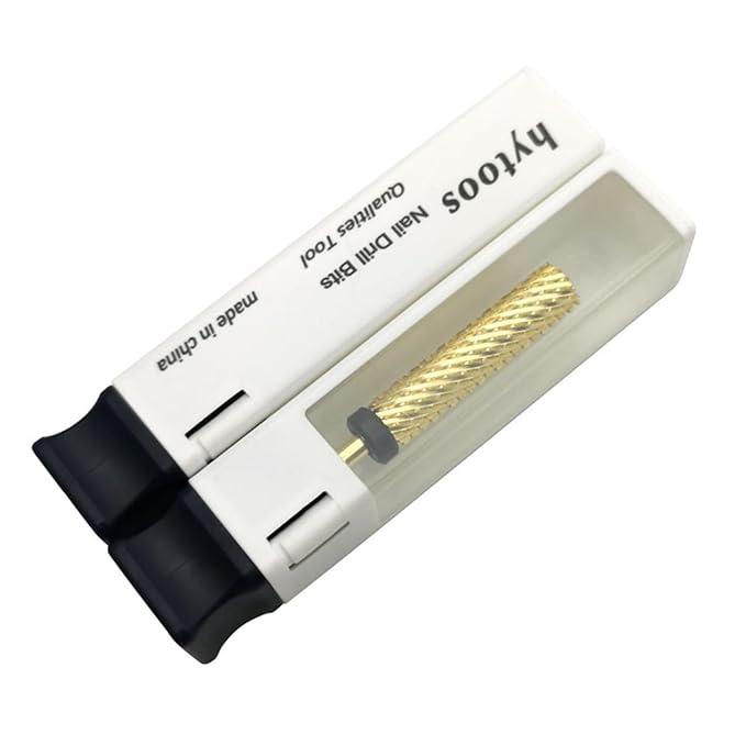Super Long Nail Drill Bits, 24mm Gold Flat Top Barrel Carbide Nail Bit, 3/32" Two-way Rotate Drill Bits for Nails, Electric Drill Accessories, Remove Acrylic Nail Art Gel, XC