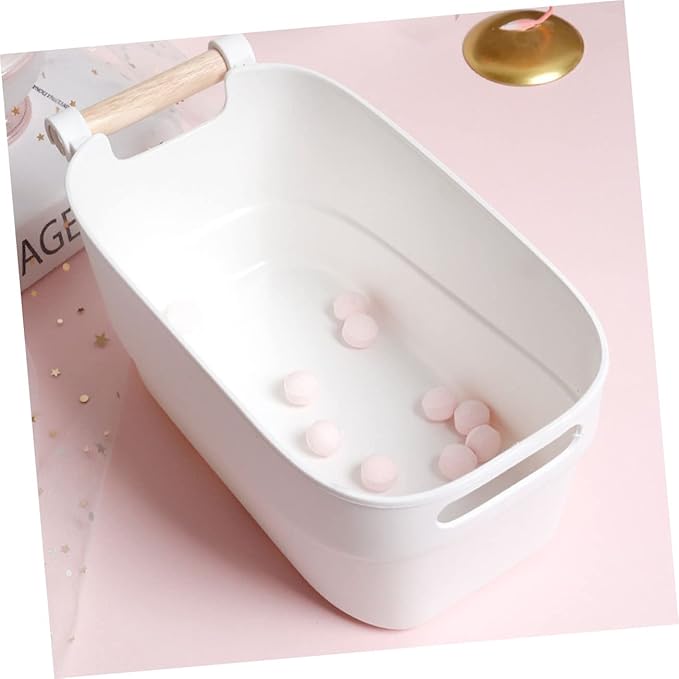 Full Hand Soak Bowl Manicure Spa Bowl Nail Soak Container Non-breakable Plastic Wooden Hand Rest